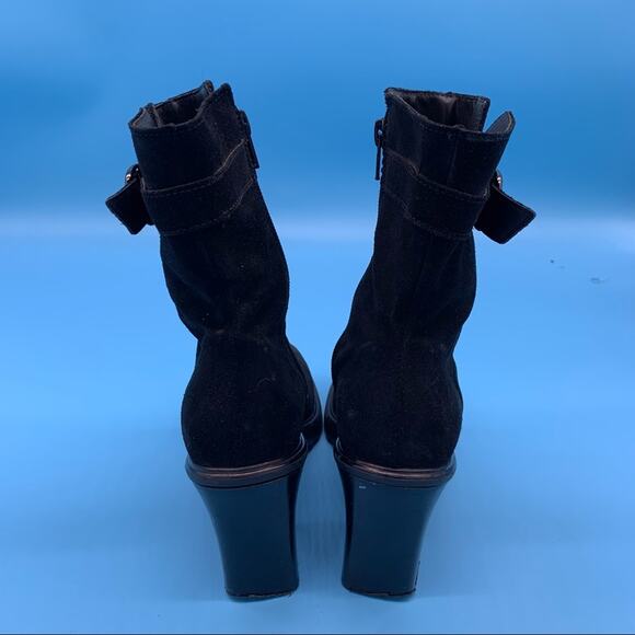 La Canadienne Black Suede Booties-6.5M - Picture 7 of 11